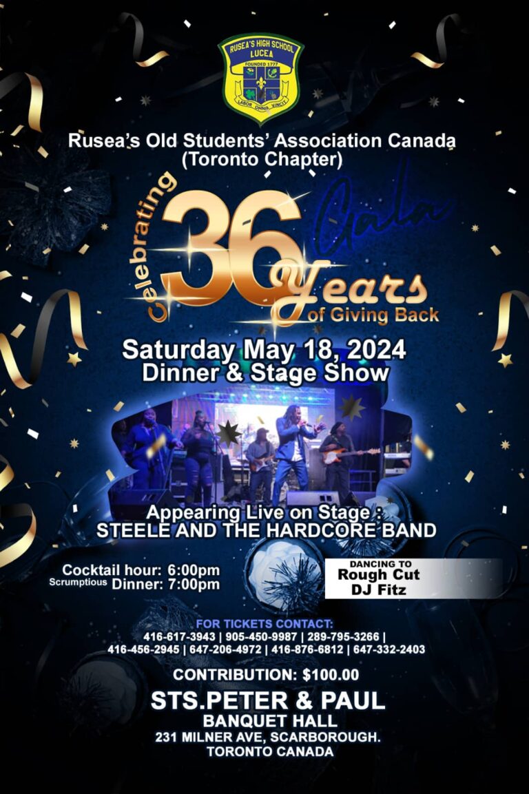 Rusea’s Old Students’ Association Canada – Toronto Chapter Celebrating 36 Years